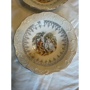 Vtg 6 Vogue Dinnerware Washington Colonial USA Canonsburg 22K Gold 5" Bowls
